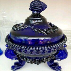 Dalzell Viking Vintage Glass Candy Dish & Lid